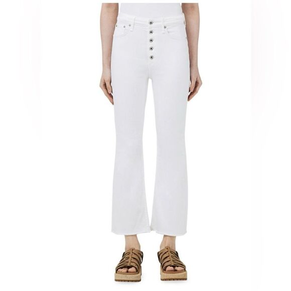 RAG & BONE White Justine Wide Leg Ankle Jean, Size 29. NWT - Picture 1 of 11